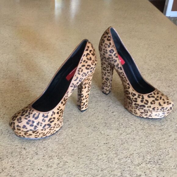 Saks Fifth Avenue Shoes - Leopard print calf hair platform heels